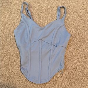 Blue Ribbed Tank Top